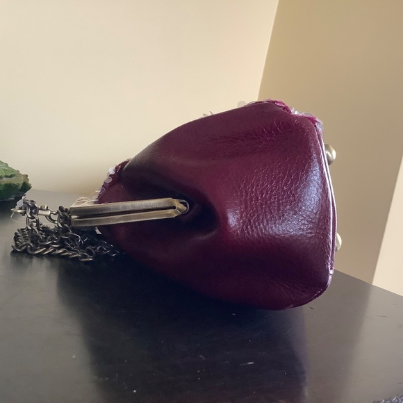 Patricia Nash Gisele Leather Frame Shoulder Bag Burgundy OS - Picture 4 of 16